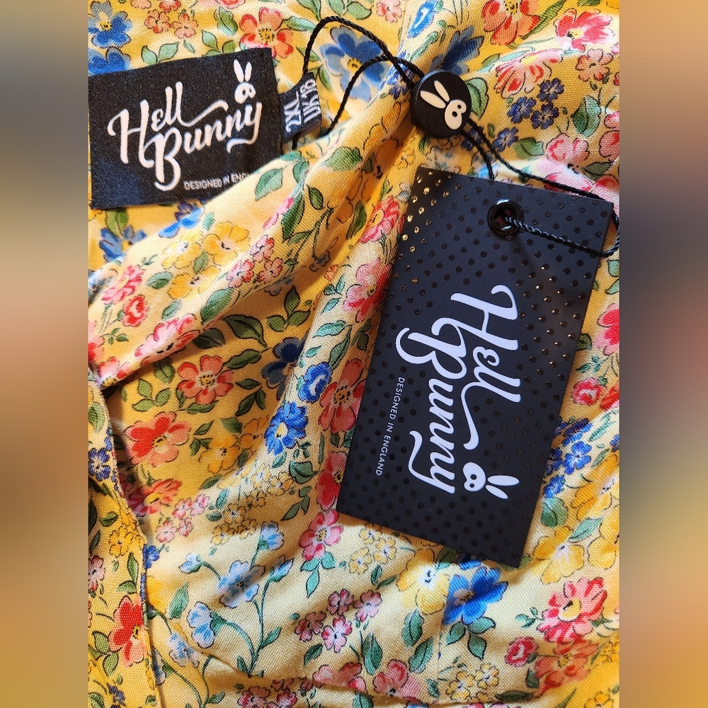 Hell Bunny yellow Ingalls Bow Dress 2XL